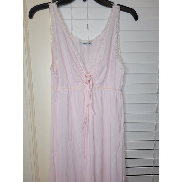 VTG Miss Elaine Pink Lace Trimmed Nightgown S SEXY Slip dress Sheer Lingerie - Picture 1 of 7
